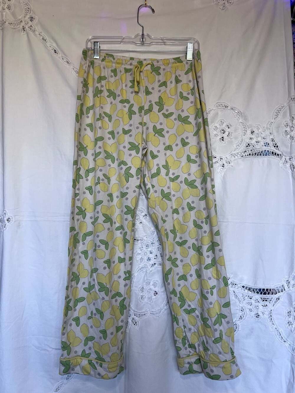 Pajamagram 100% Cotton Lemon Print Pajama Pants